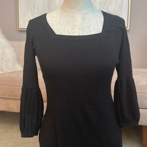 Black Knee Length Dress w/ Half Sleeves